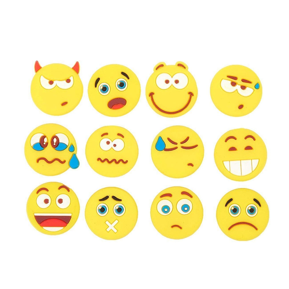 Marqueurs Verre Emoji En Silicone - Lot De 12 Ventouses Réutilisables