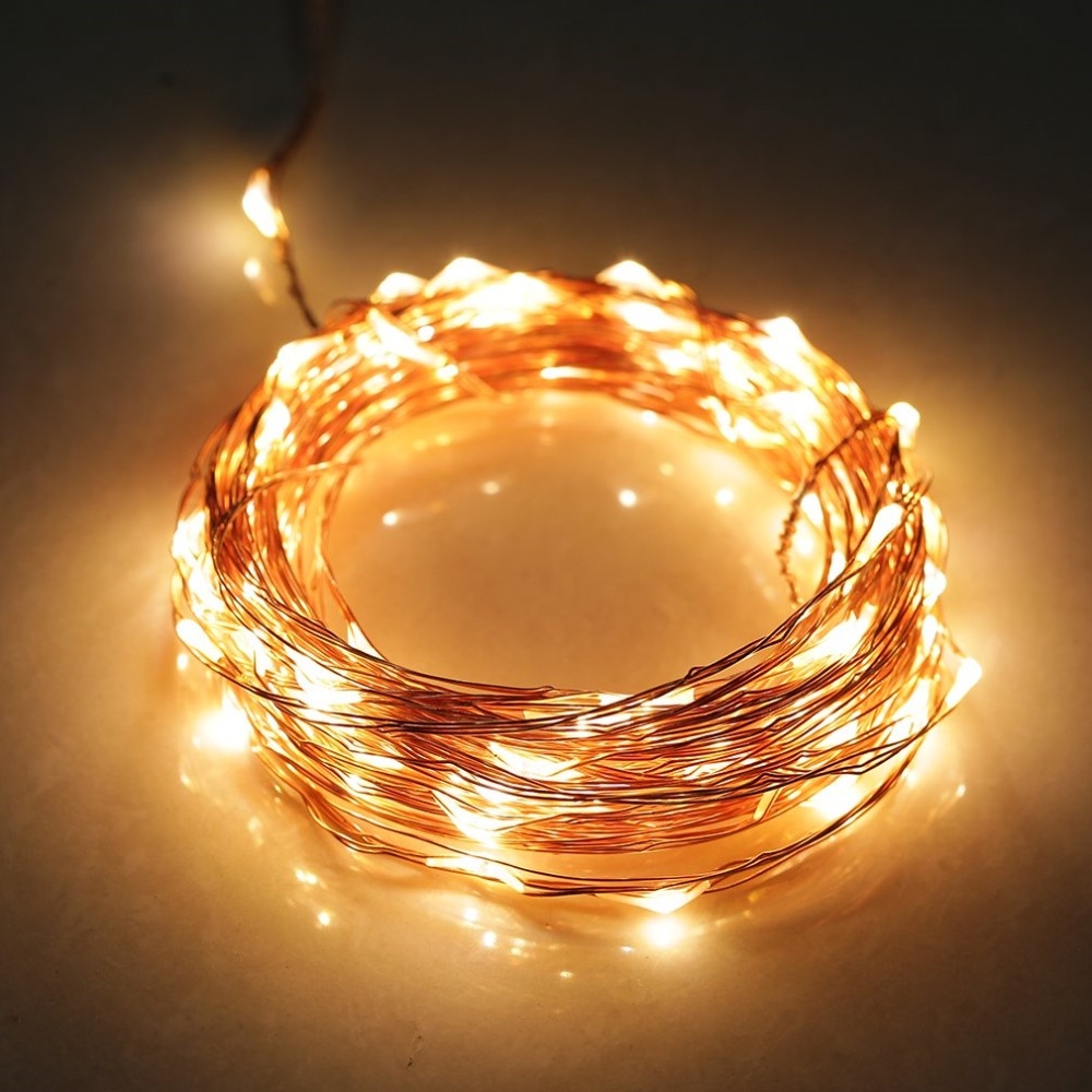 Image of (10m) 100-LEDs 6V Indoor Deko Mini Draht Lichterkette - Warmweiss bei Apfelkiste.ch