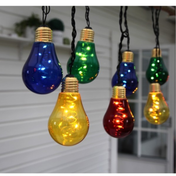 Image of StarTrading - (5m) 10 LED's Glow Lichterkette Deko Gartenbeleuchtung IP44 (220V) Warmweiss - Bunt bei Apfelkiste.ch