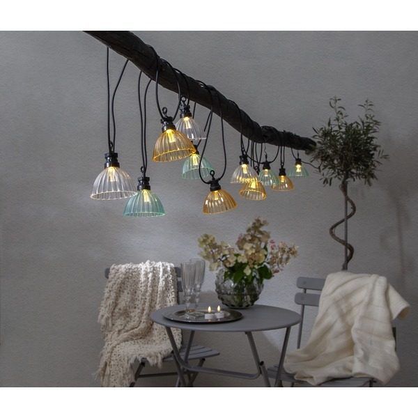 Image of StarTrading - (5m) 12 LED's Circus Shade Lichterkette Outdoor Deko Gartenbeleuchtung IP44 (220V) Warmweiss - Bunt bei Apfelkiste.ch