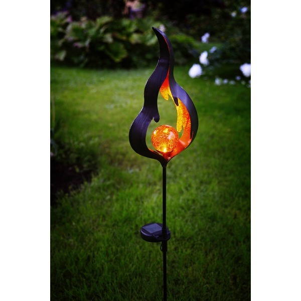 Best Season Solarstab „Melilla“ – Orangefarbene LED-Beleuchtung Für Den Außenbereich, 77x22 Cm