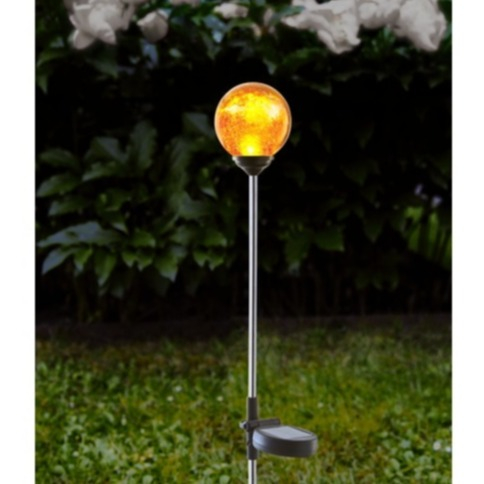 Image of StarTrading - Roma LED Solar Lampe Outdoor Gartenleuchte Laterne (IP44) + Erdspiess (68cm) - Amber bei Apfelkiste.ch