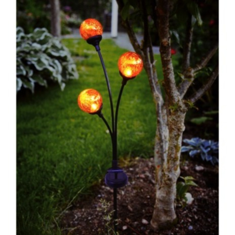 Image of StarTrading - Trieste LED Solar Lampe Outdoor Gartenleuchte Laterne (IP44) + Erdspiess (70cm) - Amber bei Apfelkiste.ch