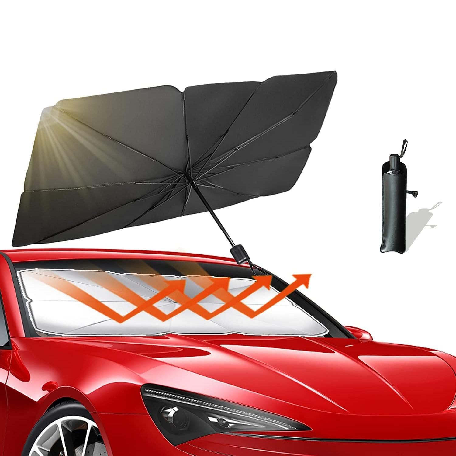 (113x63cm) Praktische Windschutzscheibe Sonnenblende Sonnenschirm für das  Auto