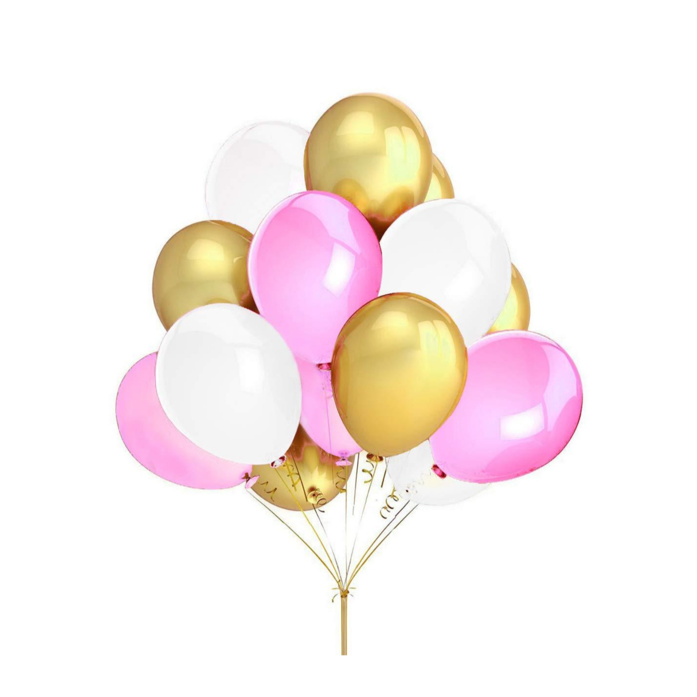Image of (13er Set) Ø30cm Party Ballons Latex Metallic Luftballons - Pink / Weiss / Gold bei Apfelkiste.ch