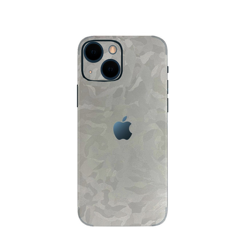 Image of iPhone 13 Skin Sticker PVC Klebefolie Metall Look - Silber bei Apfelkiste.ch