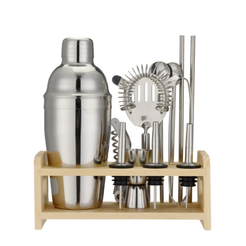 Image of (14-tlg. Set) 0.55L Edelstahl Cocktail Mixer Bar Shaker Kit bei Apfelkiste.ch