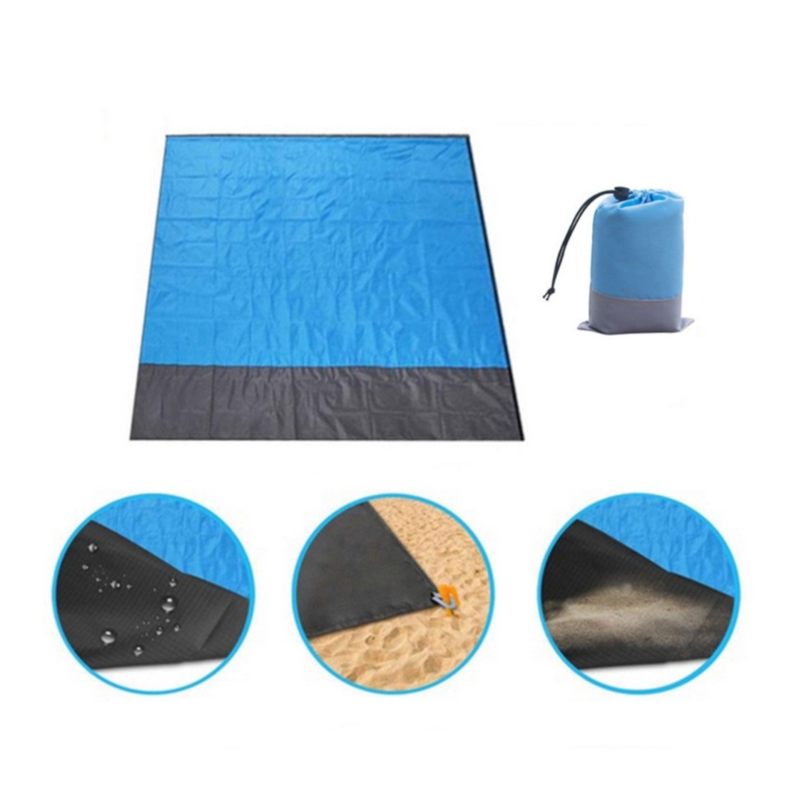 Image of (145x200cm) Wasserabweisendes Beach Tuch Outdoor Picknick Decke - Blau bei Apfelkiste.ch