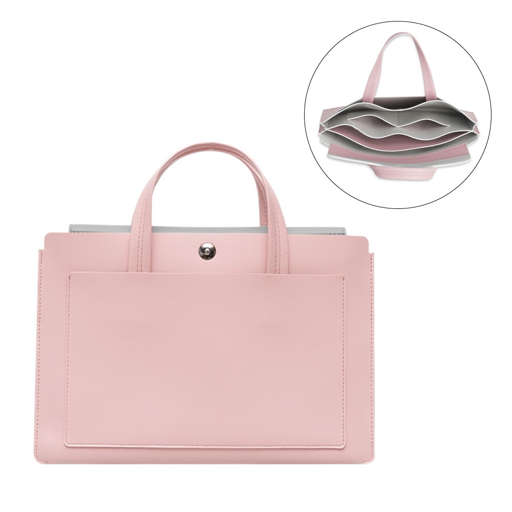Image of Universal 15.4" Laptop / MacBook / Tablet Echtleder Handtasche Sleeve - Rosa bei Apfelkiste.ch