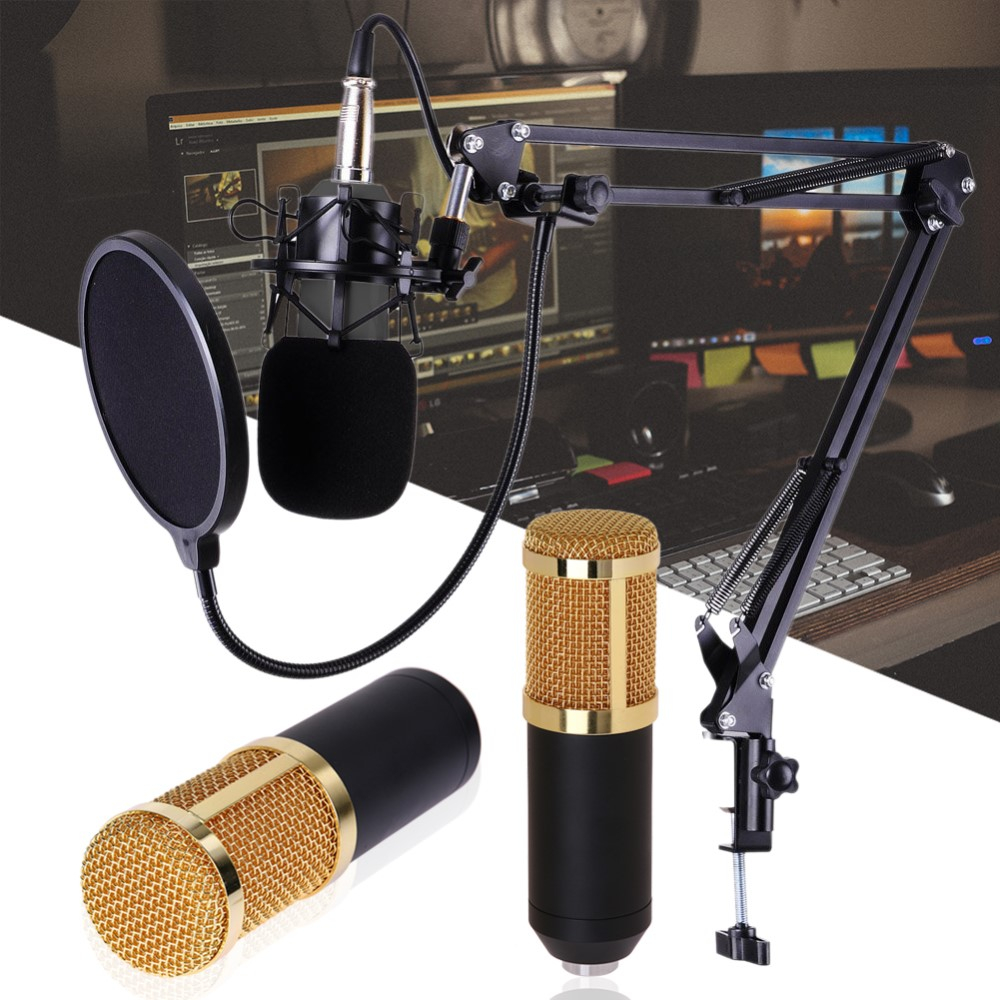 Image of Professionelles Studio Mikrofon Streaming / Podcast Mikrofon mit Pop-Filter + NB-35 Scherenarm Halterung - Schwarz bei Apfelkiste.ch