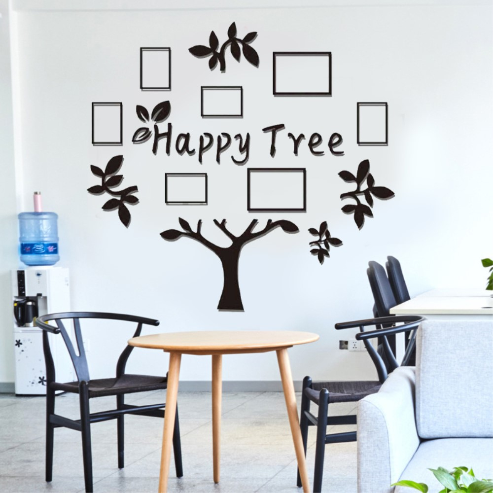 Image of (150x88cm) Wandtattoo Acryl Aufkleber Home Dekoration 3D Wandsticker - Happy Tree bei Apfelkiste.ch