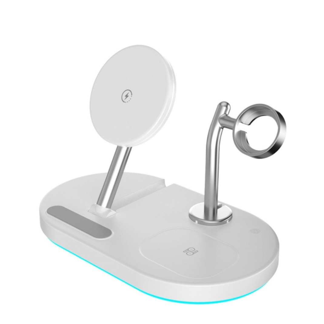 Image of (15W) Faltbare 3in1 MagSafe Qi Wireless Charger Ladegerät für Apple iPhone (Mini/Pro/Max) / Apple Airpods / Apple Watch - Weiss bei Apfelkiste.ch