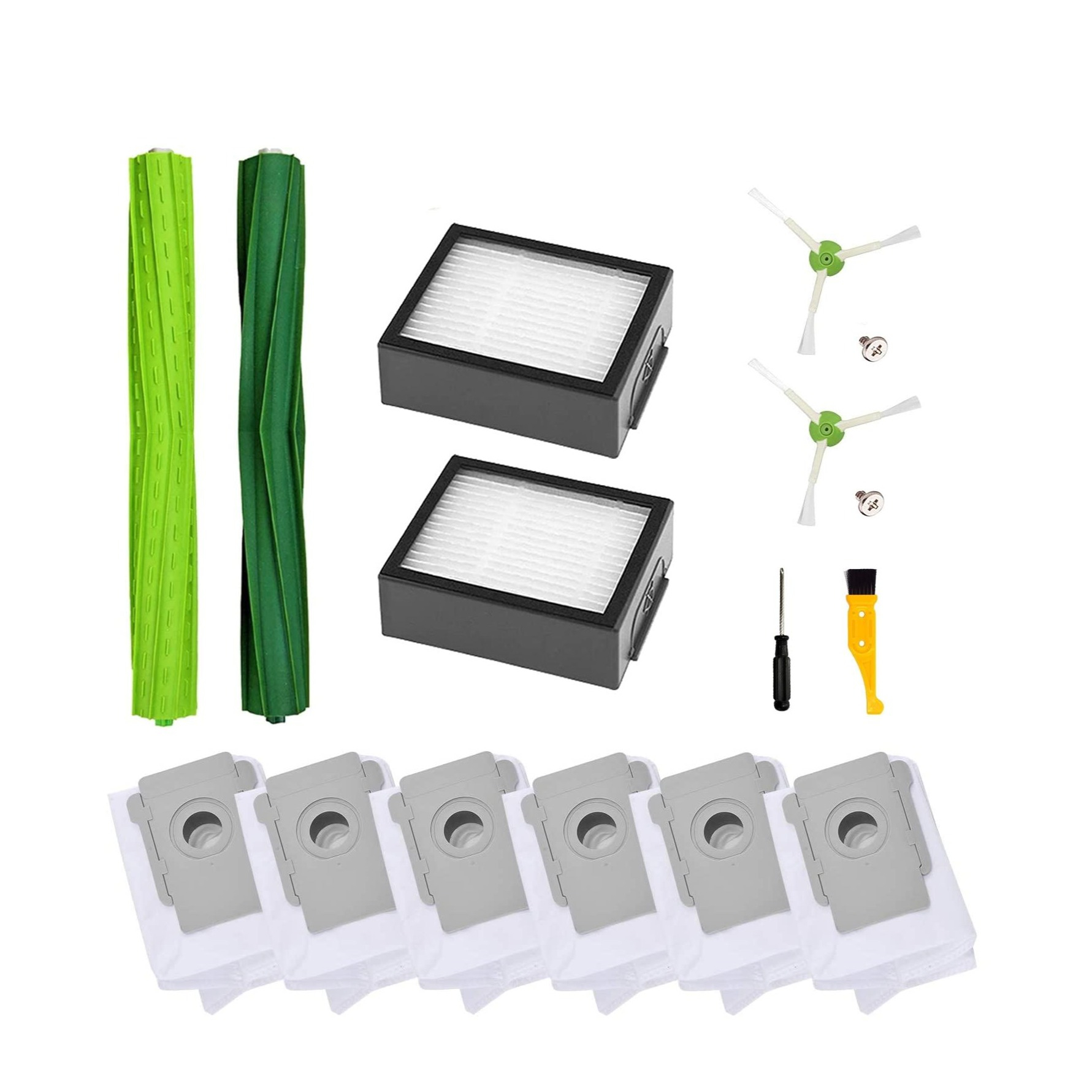 Image of (16-tlg. Set) Ersatz Bürsten / Filter / Beutel Reinigungs Werkzeug Kit iRobot Roomba Staubsauger Roboter bei Apfelkiste.ch