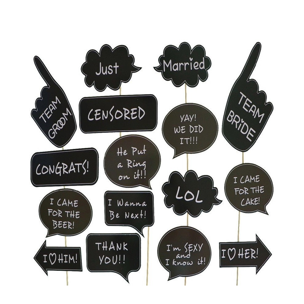 Image of (16er Set) Photo Booth Fotorequisiten Foto Accessoires Dekorationen für lustige Bilder - Hochzeit bei Apfelkiste.ch