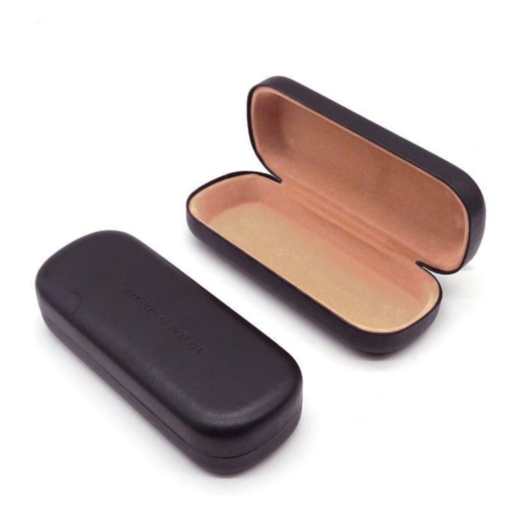 Image of (160x70x35mm) Hardcase Brillenetui Leder Brillenbox für Unterwegs - Schwarz bei Apfelkiste.ch