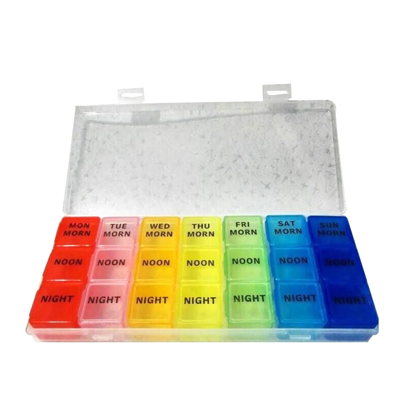 Image of (180x85mm) Medikamenten Dosierer 7 Tage Dosett Tablettenbox Pillendose - Bunt bei Apfelkiste.ch