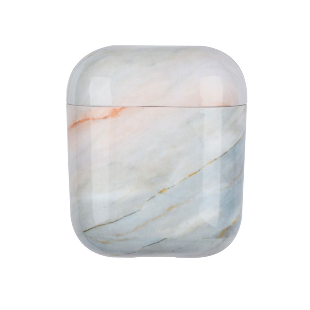 Image of AirPods (1. & 2. Generation) Hardcase Schutzhülle Abdeckung Marble Marmor - Türkis / Braun bei Apfelkiste.ch