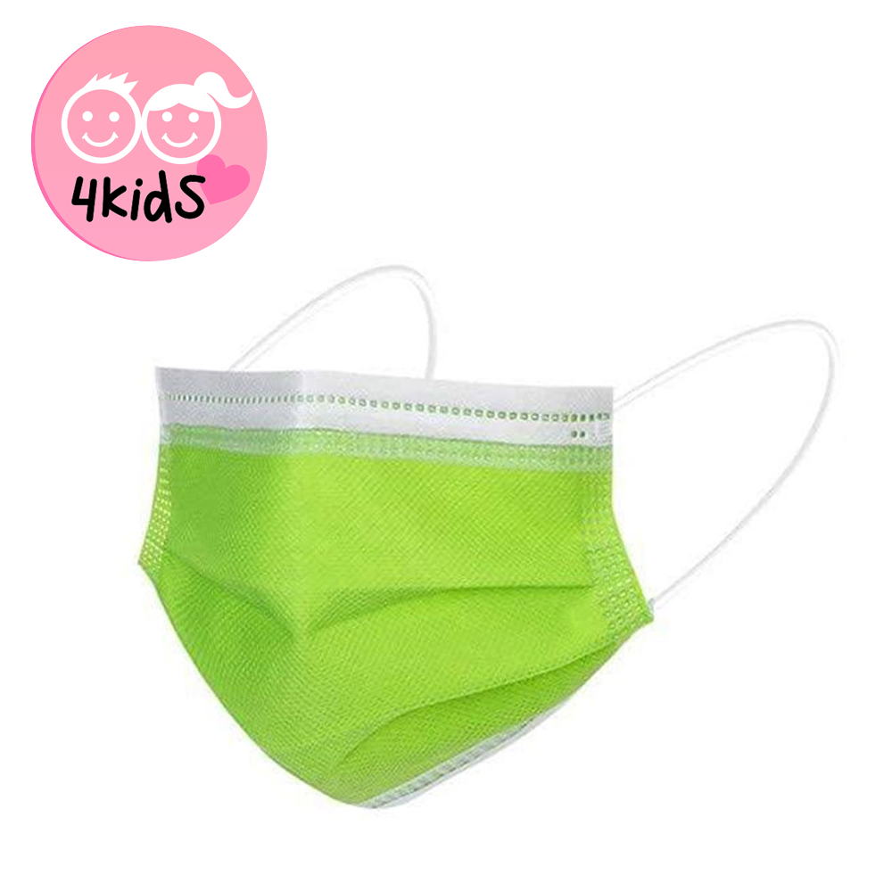 Image of (50er Set) Kinder / Jugendliche Einweg Mundschutz Hygiene Atemschutzmaske (Einheitsgrösse) - Grün bei Apfelkiste.ch