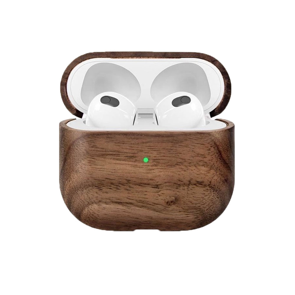 Image of Woodcessories - AirPods (3. Generation) EcoCase Slim Echt Holz Hülle Walnuss FSC Zertifiziert (ECO512) - Dunkelbraun bei Apfelkiste.ch