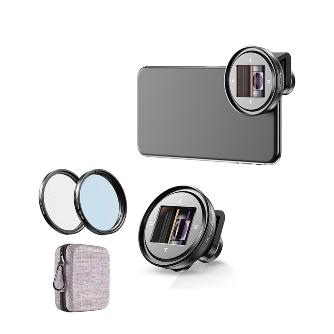 Image of Apexel - Universal Smartphone Kamera Objektiv 1.33-fachen Anamorphotischer Zoom Clip 2.4:1 Breitbildformat - Schwarz bei Apfelkiste.ch