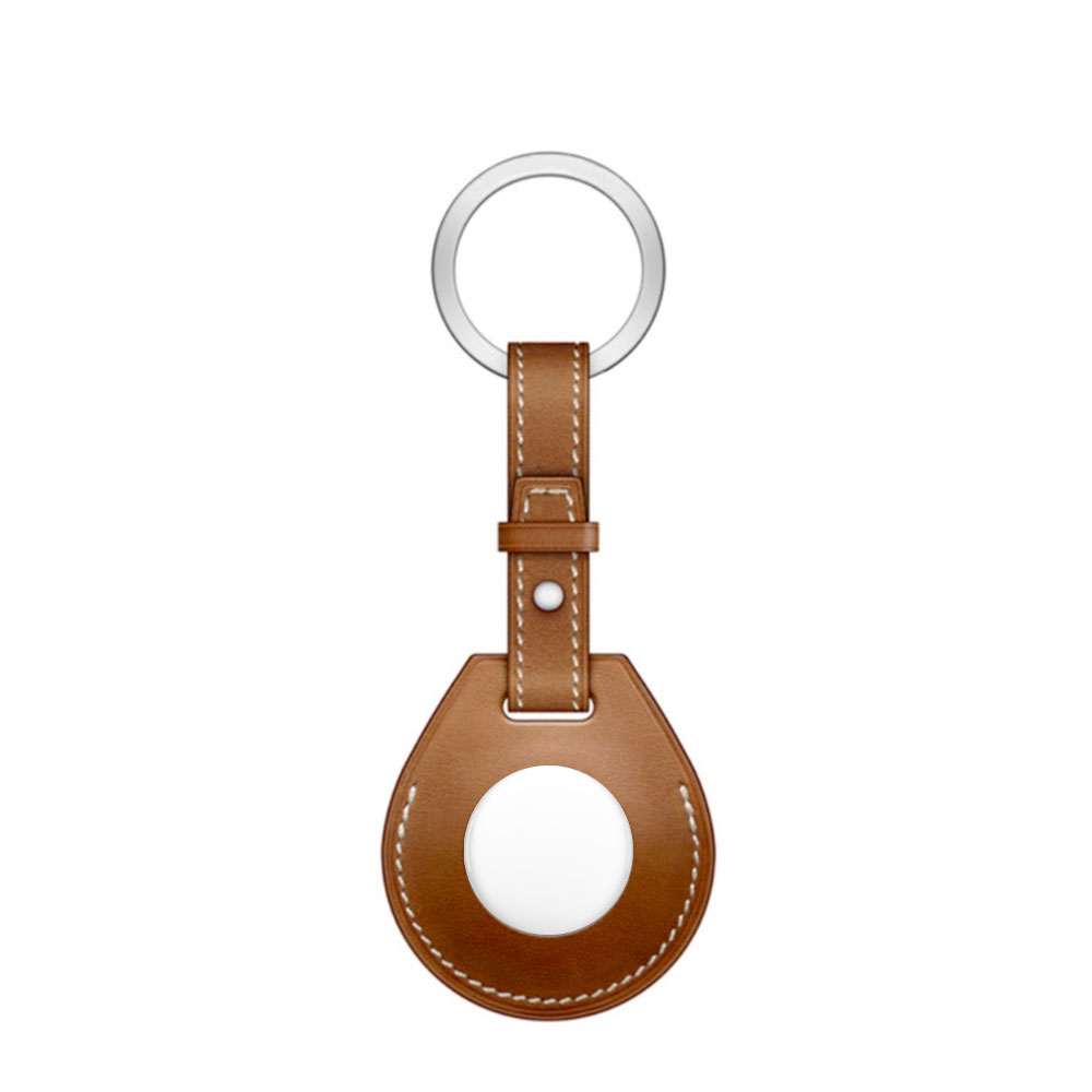 Image of Changee - Apple AirTag Anhänger Echtleder Case Schutzhülle Schlüsselanhänger - Braun bei Apfelkiste.ch
