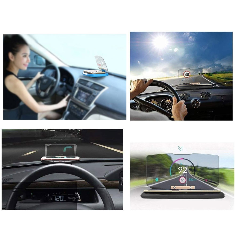 Image of Head Up Display mit Plexiglas Reflektor 128° Winkel für Smartphones (bis 6.5") - Schwarz bei Apfelkiste.ch