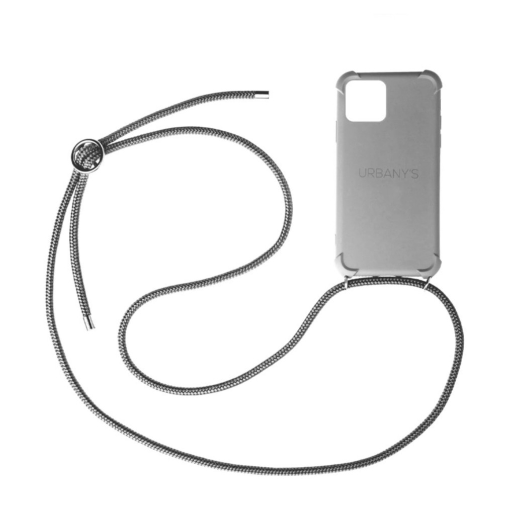 Image of Urbany's - (130cm) iPhone 11 Pro Stormy Sky Necklace Hybrid Hülle Air Cushion Fallschutz + Handykette (PN-STSS-I11P-STSS) - Grau bei Apfelkiste.ch