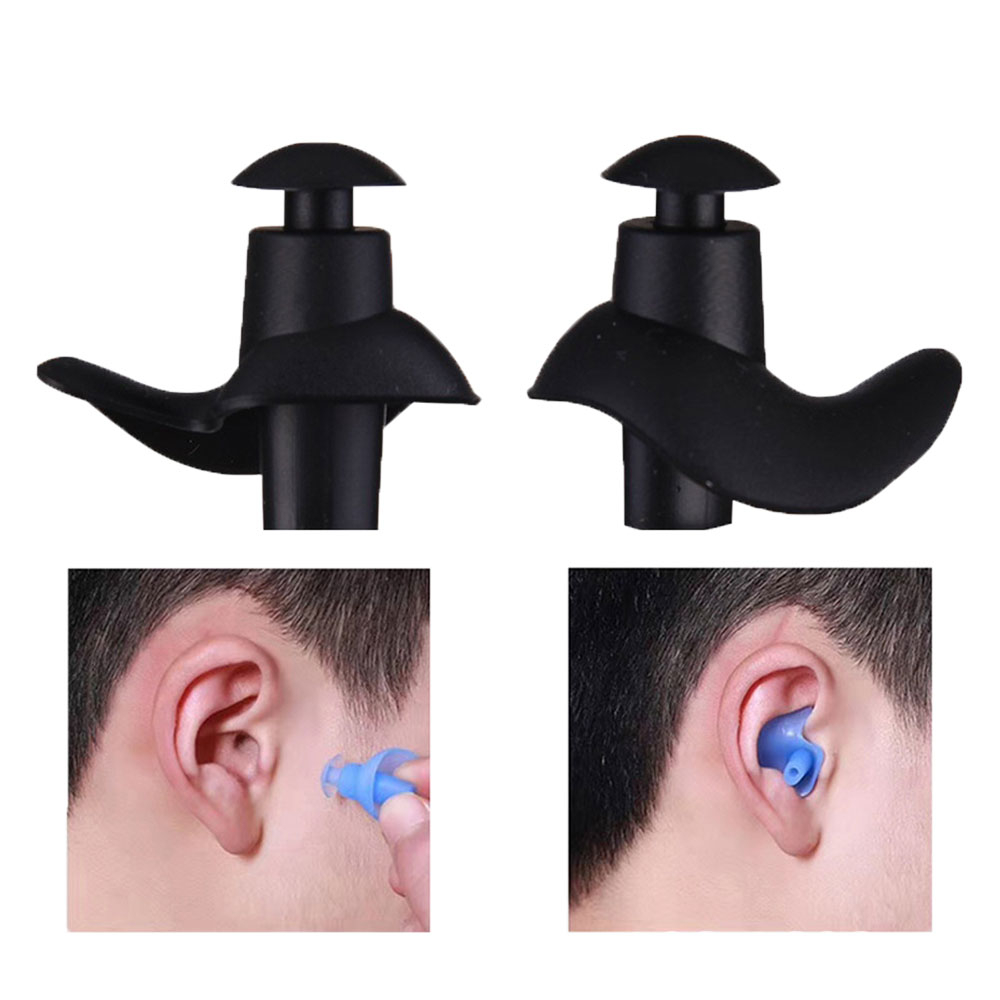 Image of Wasserdichte Silikon Ohrstöpsel Ohrenschutz für Tauchen / Schwimmen / Surfen - Schwarz bei Apfelkiste.ch