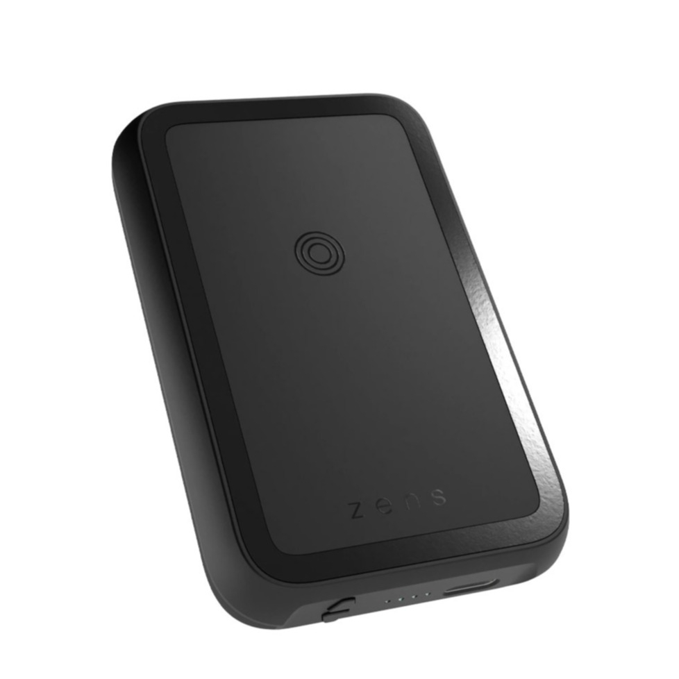 Image of Zens - 4000mAh USB C MagSafe Power Bank mit Qi-Zertifizierter Wireless Ladestation + Standfuss (ZEPP03M/00) - Schwarz bei Apfelkiste.ch