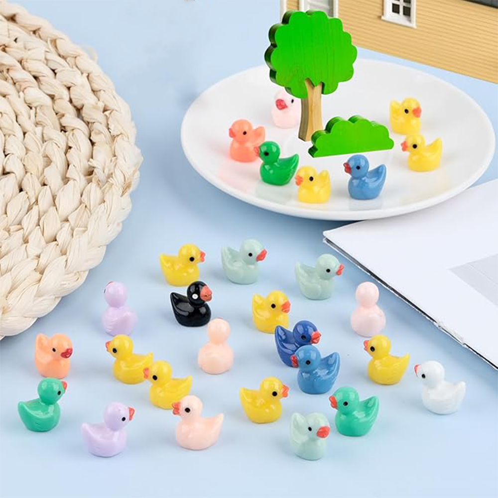 100 Mini-Enten Figuren Aus Harz – Klein, Bunt, Vielseitig – Für Deko, Garten, Basteln Oder Spielzeug Miniatur Enten 100 Stück