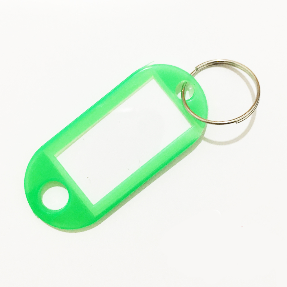25 Grüne Schlüsselanhänger Mit Ring – Aus Kunststoff, Zum Beschriften, Für Haus & Büro