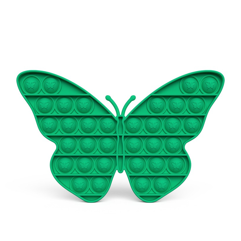 Image of (200x130mm) Anti Stress Silikon Bubbles Pop It Fidget Spiel für Kinder und Erwachsene Schmetterling - Grün bei Apfelkiste.ch