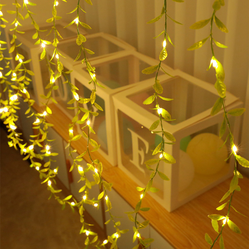 200x180cm) LED USB Lichterkette Bltter Vorhang