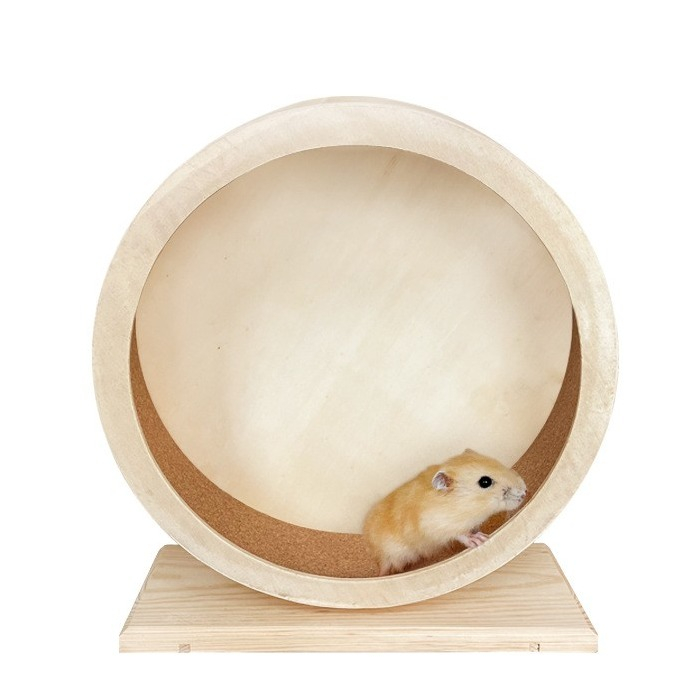 Image of (Ø20cm) Hamster Laufrad Holz Rennrad Nager Spielzeug - Braun bei Apfelkiste.ch