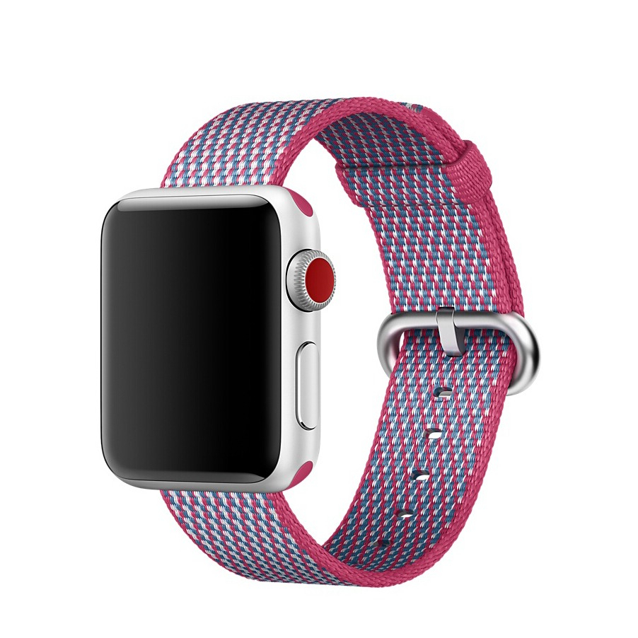 Image of (Gr. XL) Apple Watch (45/44/42 mm) Nylon Armband mit Dornschliesse (Gelenkumfang 180 - 235mm) - Pink / Grau bei Apfelkiste.ch