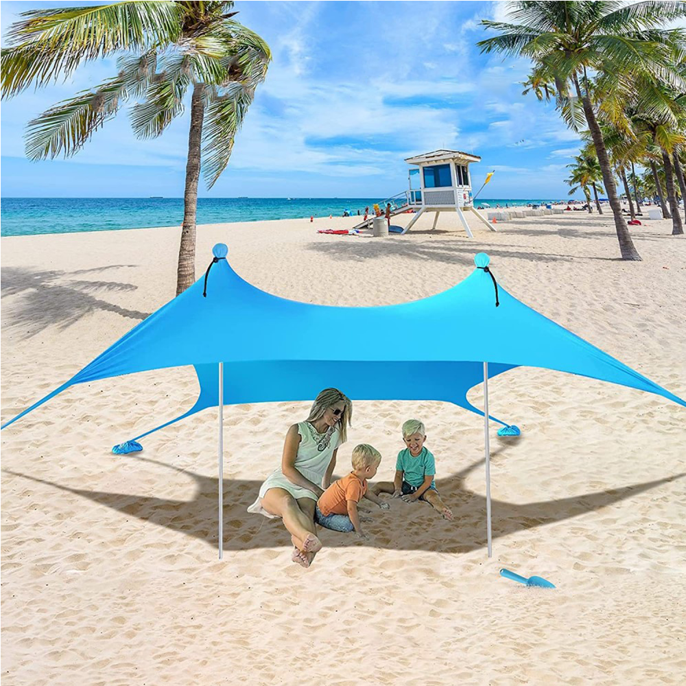 Produktbild von Küstenblick Strandmuschel XL 4 Personen UV 80 - Schutz Standard 801 Inkl Sandheringe Tragetasche Windseile Strandzelt Fuer Familie Kinder Babys Und Tiere Beige Jetzt Ansehen Beige