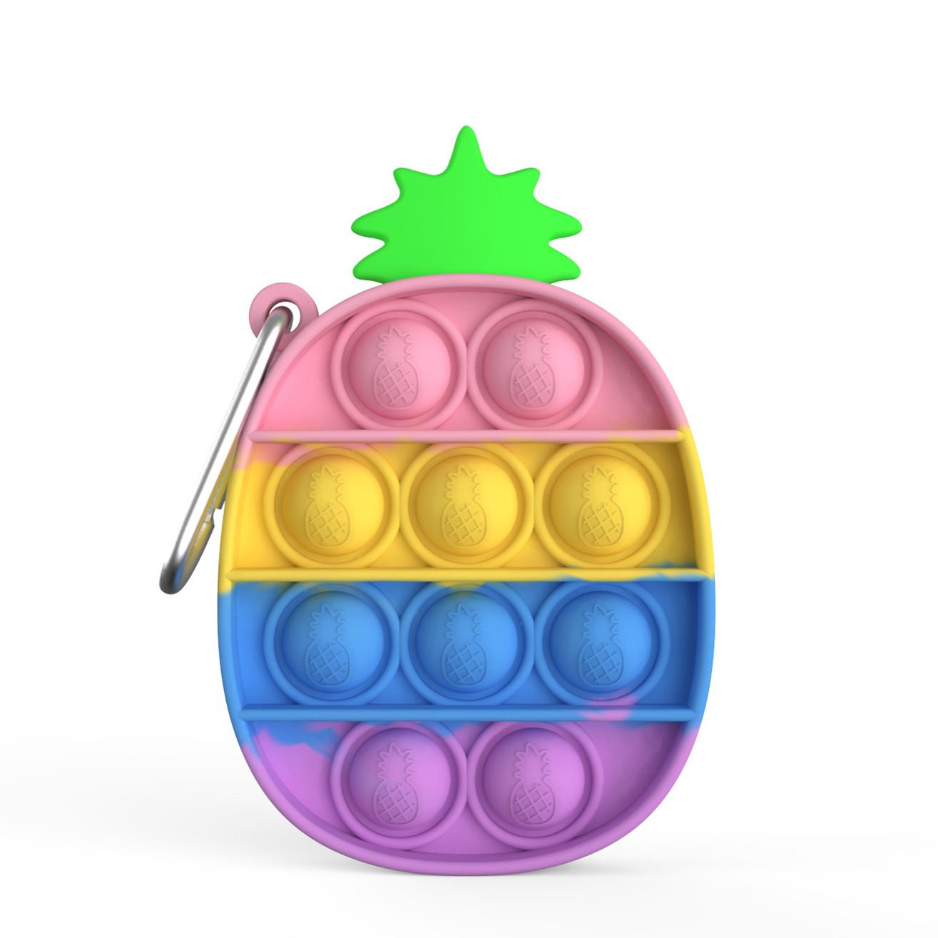 Ananas zufällige Farbe 3 Stück Push-It Pop it Pop Trend Bubble Fidget Mini 
