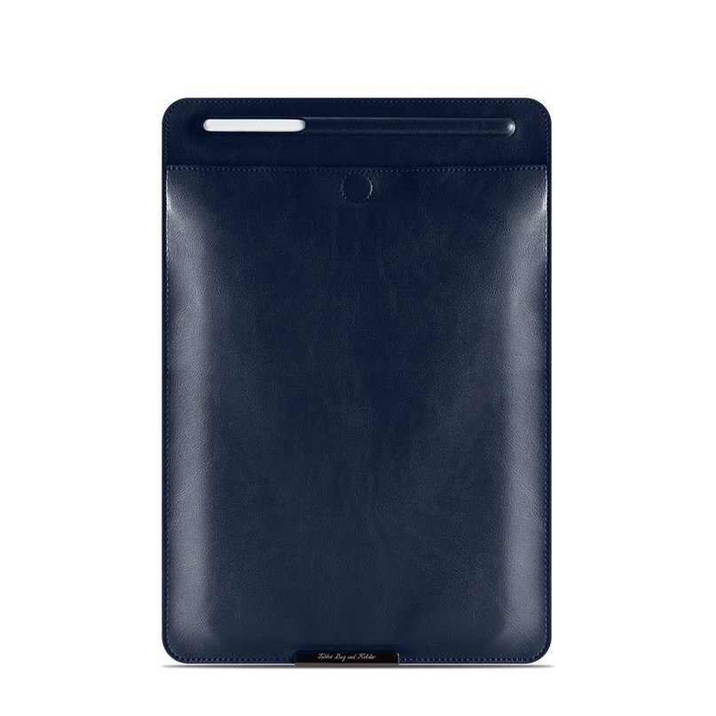 Image of iPad Pro 11" (2021/2020/2018) Leder Tasche mit Apple Pencil Halter mit Aufstellfunktion + Magnetverschluss - Dunkelblau bei Apfelkiste.ch