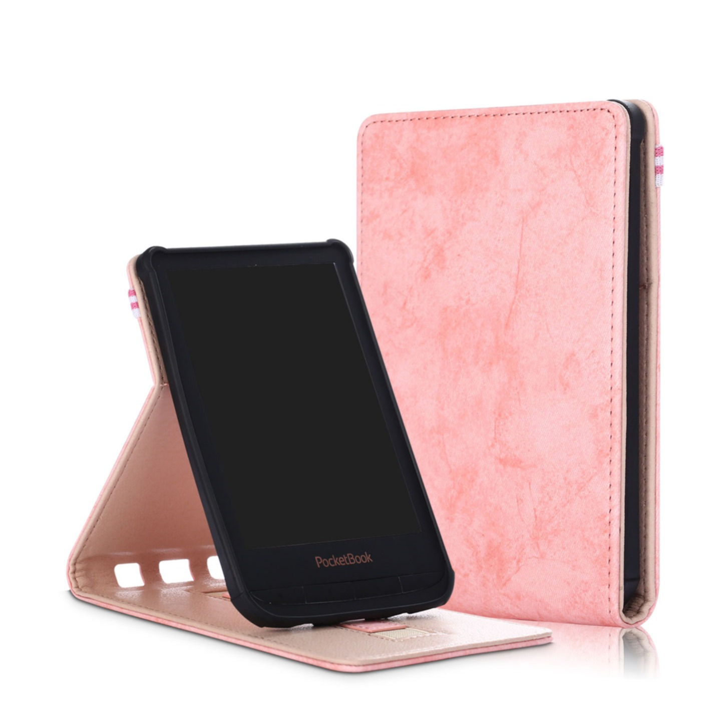 Image of PocketBook Touch HD 3 / Touch Lux 5 Vintage Leder Tasche Flipcase mit Handschlaufe - Rosa bei Apfelkiste.ch