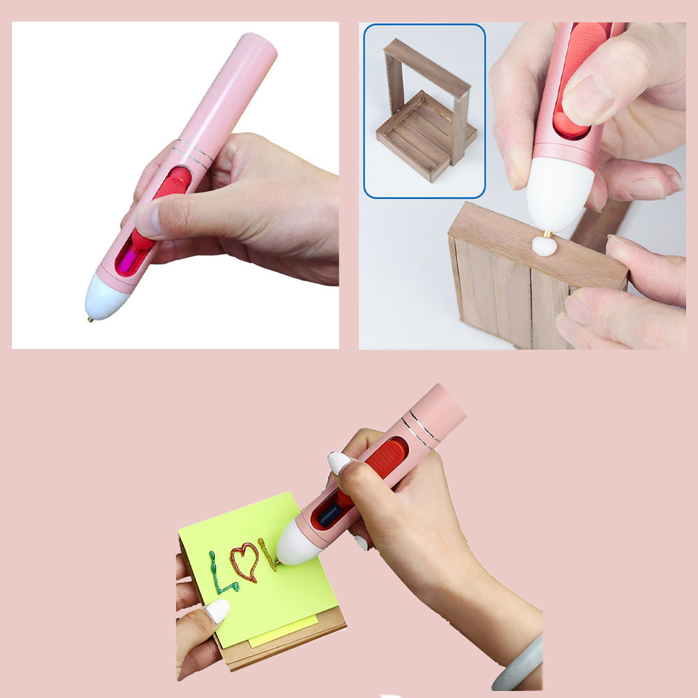 Image of USB Bastel Klebe Stift für DIY Projekte + 80 Klebesticks - Rosa / Basteln bei Apfelkiste.ch