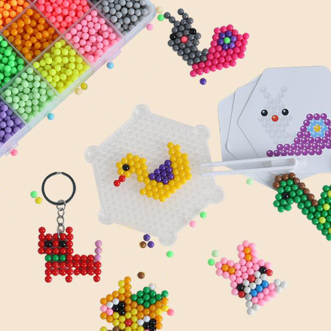 Image of (22-tlg. Set) Aqua Perlen Bastel Kit Zubehör inkl. Magische Wasserperlen (1000 Stück) - Bunt bei Apfelkiste.ch