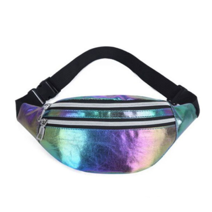 Image of (22x14cm) Bauchtasche Fashion Umhänge Gürtel Tasche Irisierend - Regenbogen bei Apfelkiste.ch