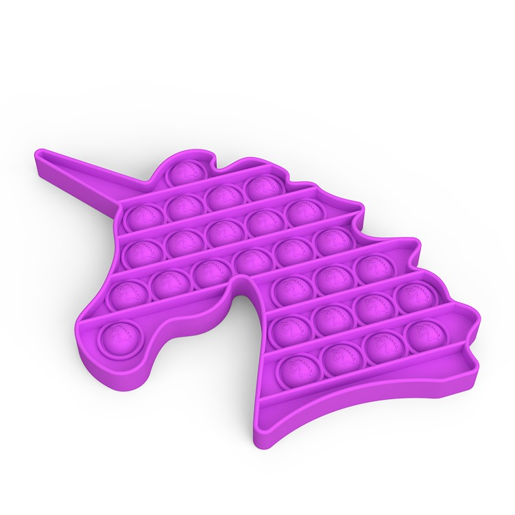 Image of (225x155mm) Anti Stress Silikon Bubbles Pop It Fidget Spiel für Kinder und Erwachsene Einhorn - Violett bei Apfelkiste.ch
