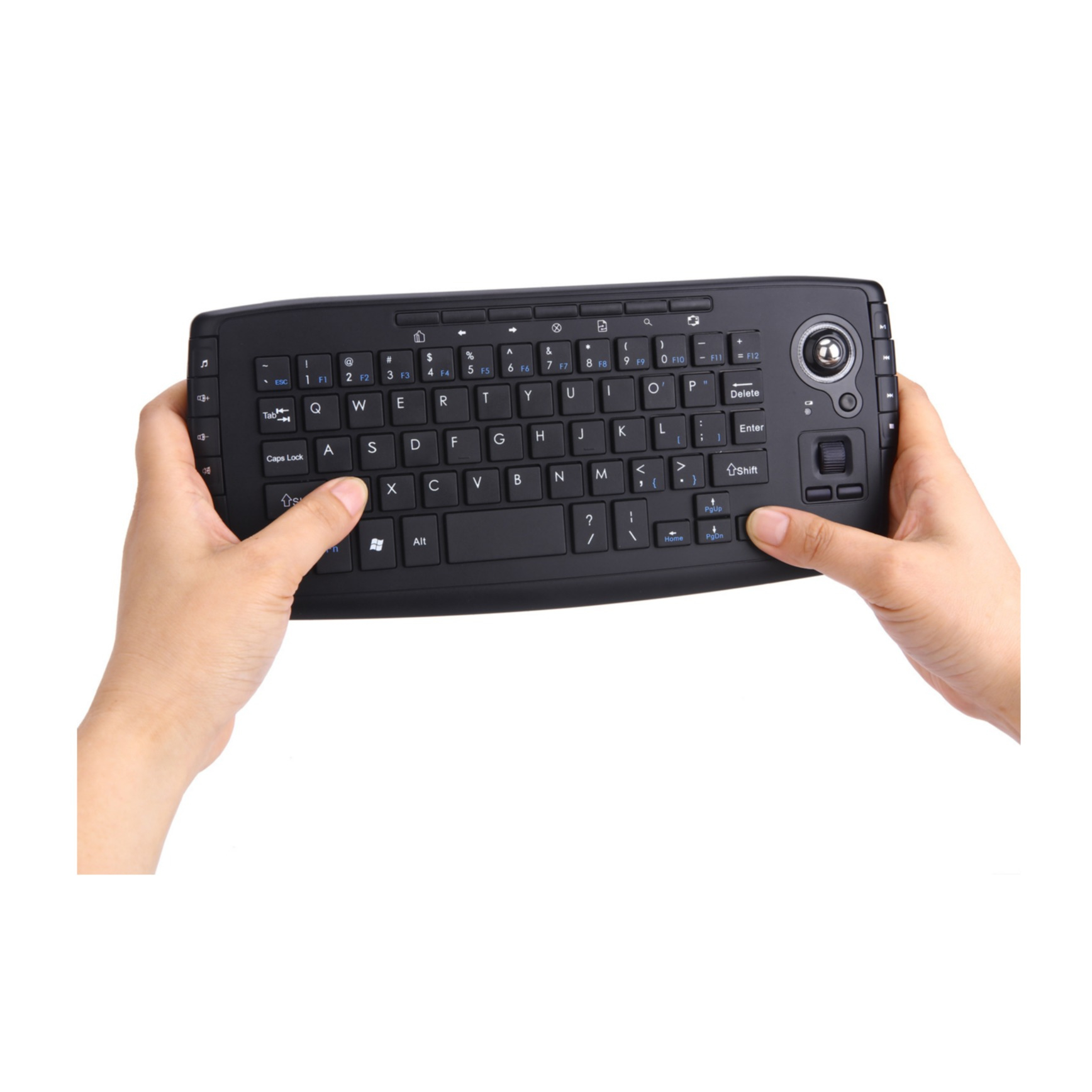 Image of 2in1 2.4GHz Wireless Tastatur mit Maus (Trackball) für Notebook / PC + USB Dongle (Batteriebetrieben) - Schwarz bei Apfelkiste.ch