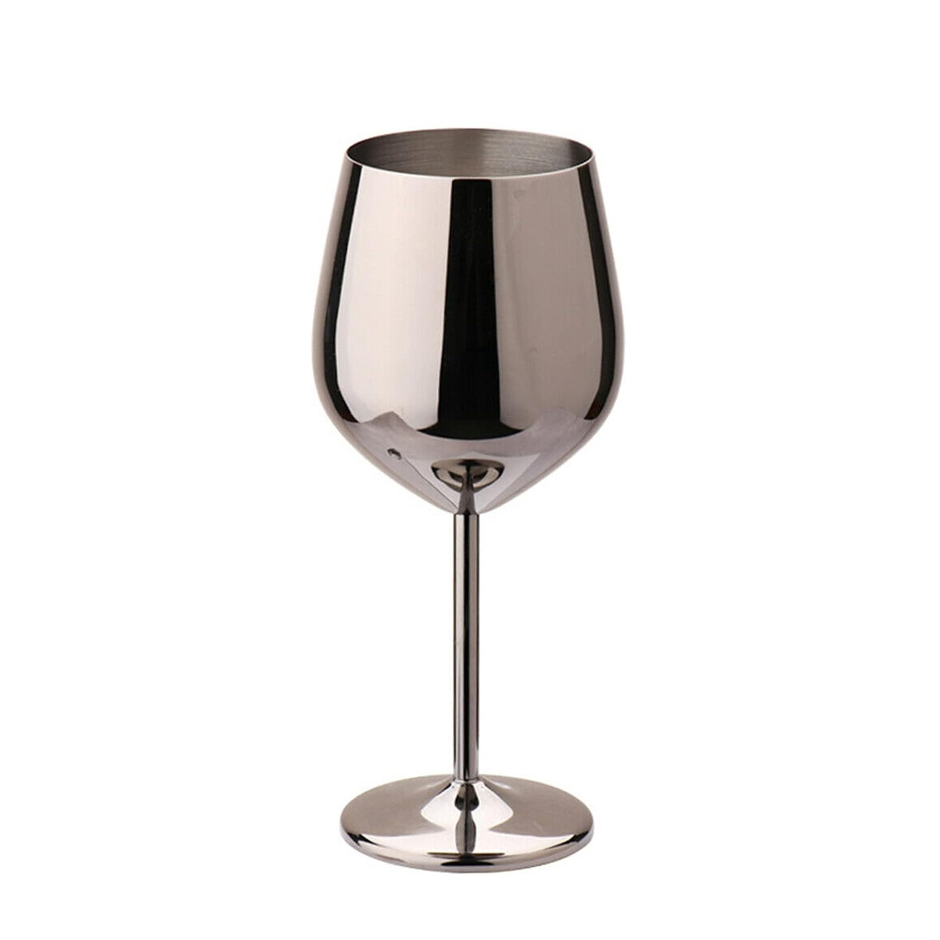 500ml Edelstahl Wein Glas Metallic Trinkglas Schwarz