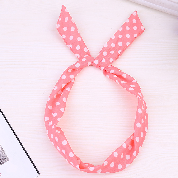 Image of Damen Haarband Accessoire Gepunktet - Rosa / Weiss bei Apfelkiste.ch