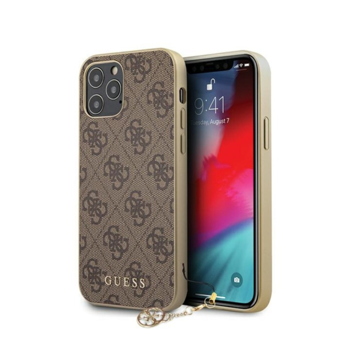Image of Guess - iPhone 13 Pro Max Charms Hardcase Hülle (GUHCP13XGF4GBR) - Braun bei Apfelkiste.ch