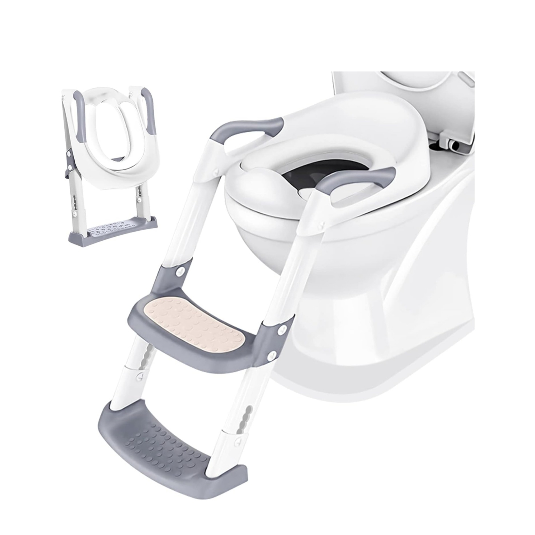 Kinder Toilettentrainer WC Treppe Lern Töpfchen Weiss