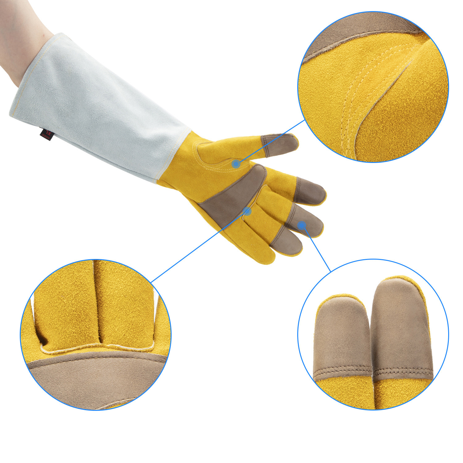 1 Paar) Echtleder Garten Handschuhe Dornensicher