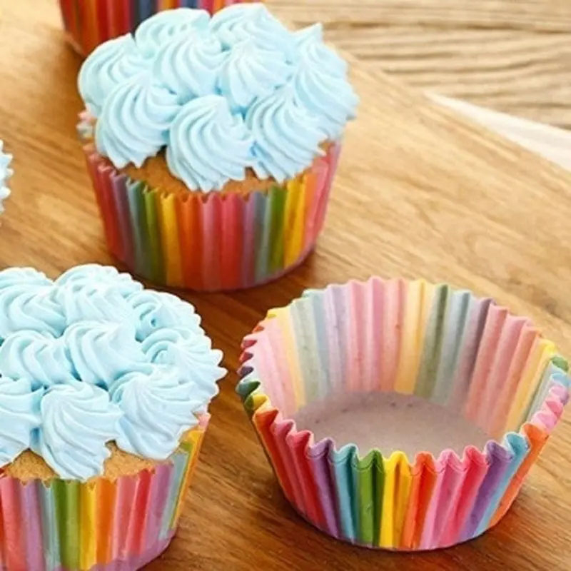 100 Bunte Wildblumen-Cupcake-Förmchen Mit Gewelltem Rand – Perfekt Für Frühlings- Und Sommerpartys